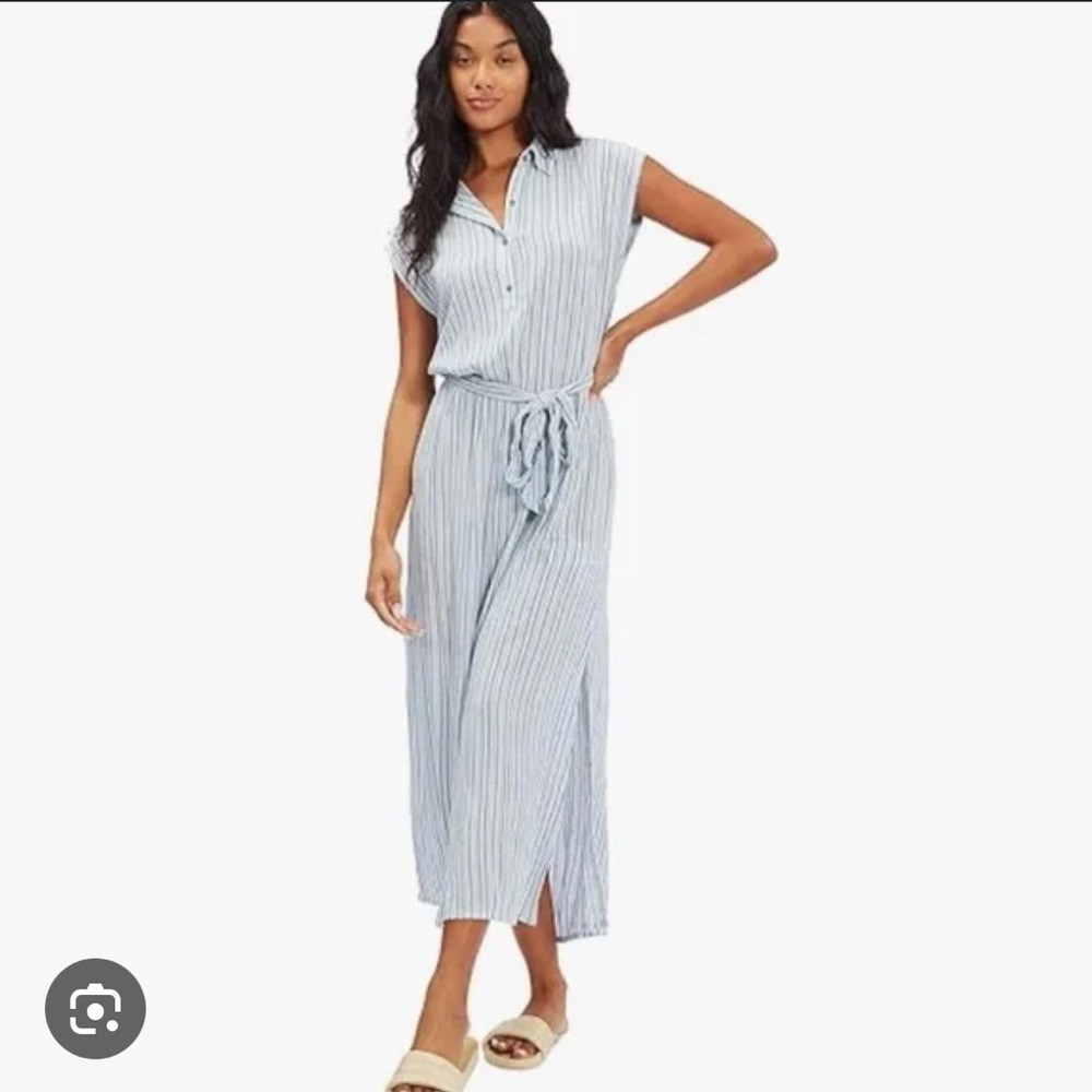 Billabong Lovely Ways Button Front Midi Dress XS